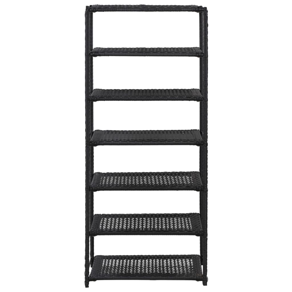 Étagère à chaussures Noir 50x30x120 cm Résine tressée - XIOS