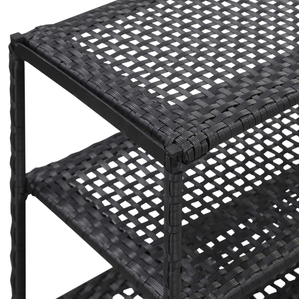 Étagère à chaussures Noir 50x30x120 cm Résine tressée - XIOS