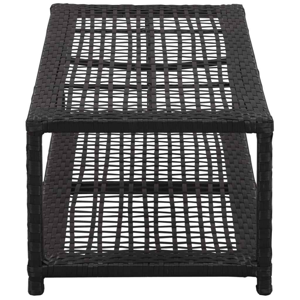 Banc à chaussures Noir 80x40x30 cm Résine tressée