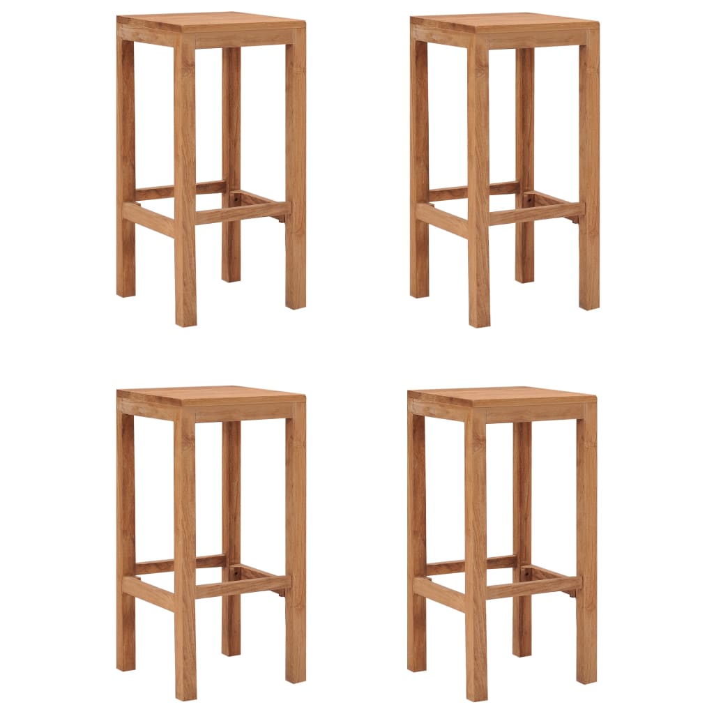 Tabourets de bar lot de 4 bois de teck massif - XIOS
