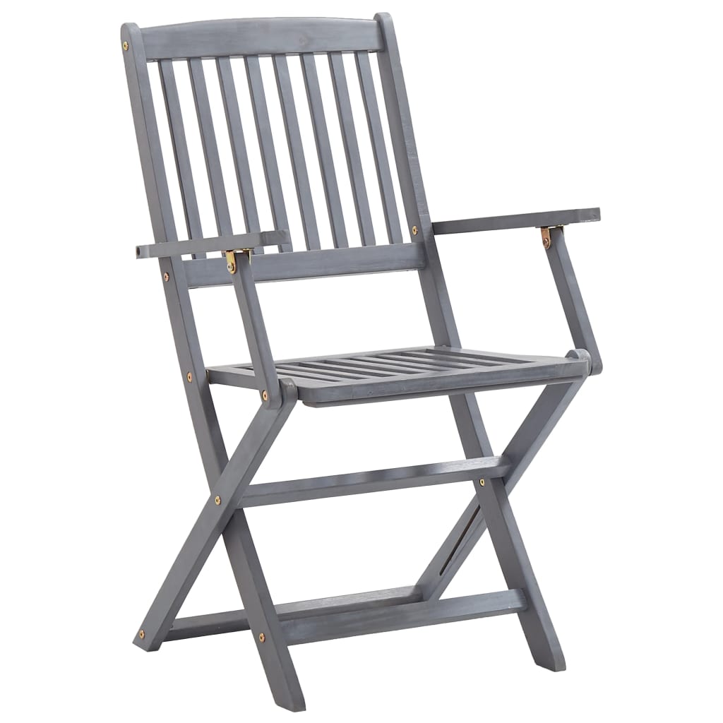 Ensemble à manger de jardin 5 pcs Bois d'acacia massif Gris