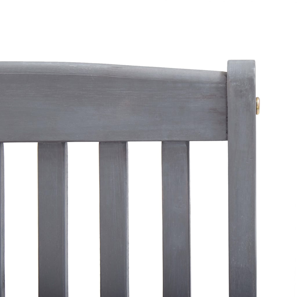 Ensemble à manger de jardin 5 pcs Bois d'acacia massif Gris