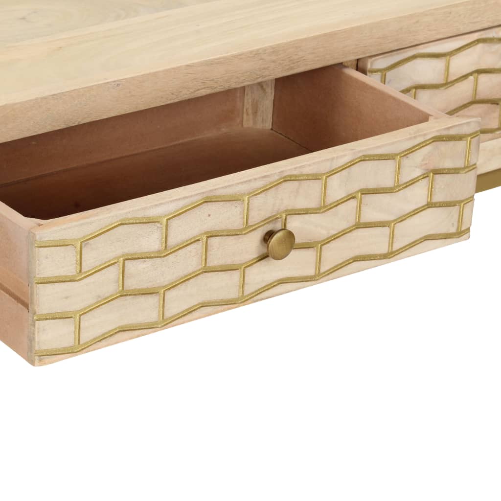 Table console doré 90x30x75 cm bois solide de manguier - XIOS