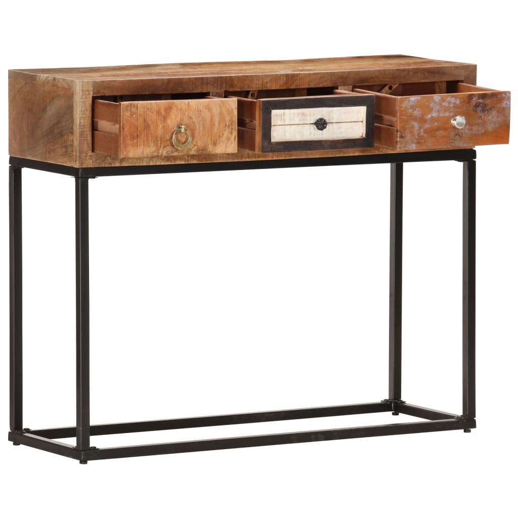 Table console Doré 90x30x75 cm Bois de récupération massif - XIOS