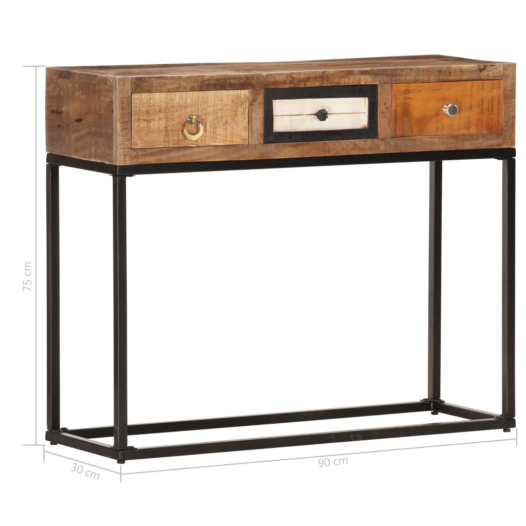 Table console Doré 90x30x75 cm Bois de récupération massif - XIOS