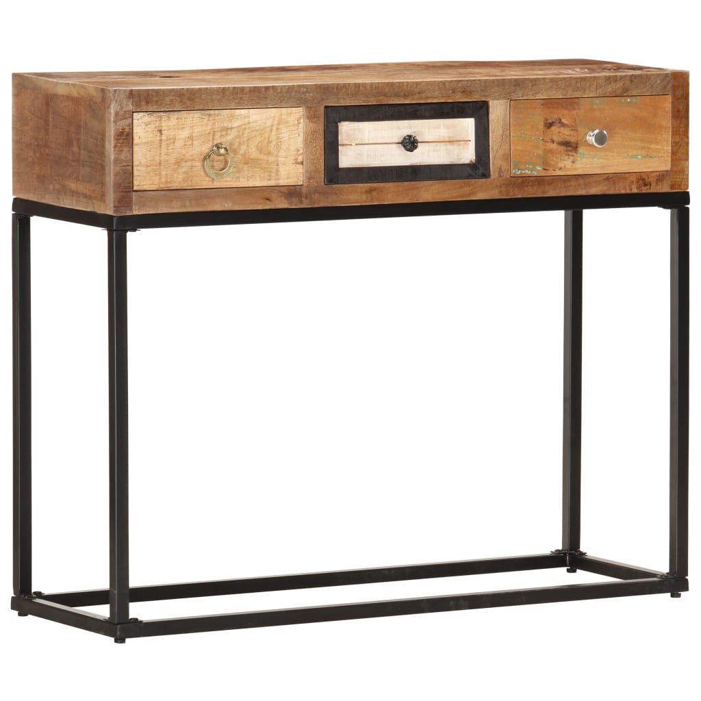 Table console Doré 90x30x75 cm Bois de récupération massif - XIOS