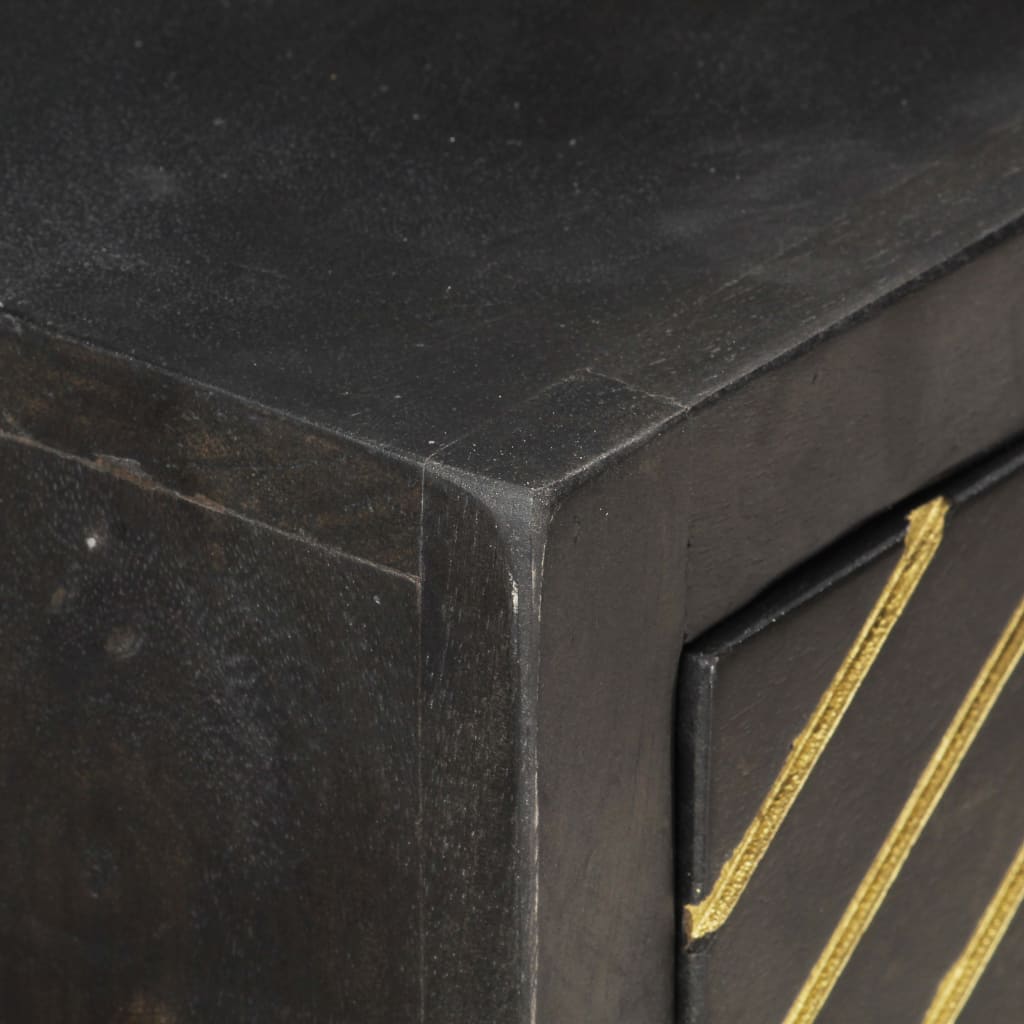 Table console Noir et doré 90x30x75 cm Bois de manguier massif - XIOS