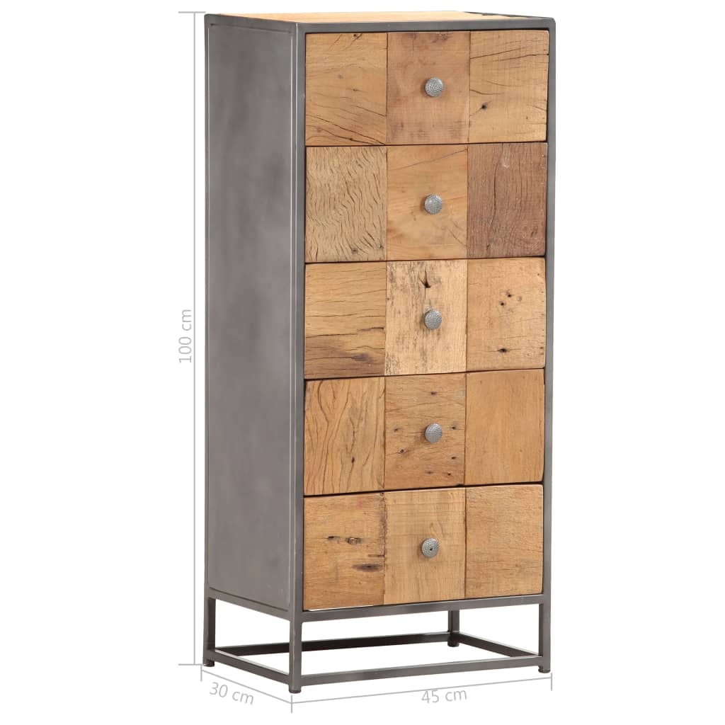 Armoire à tiroirs 45 x 30 x 100 cm Bois de récupération massif - XIOS