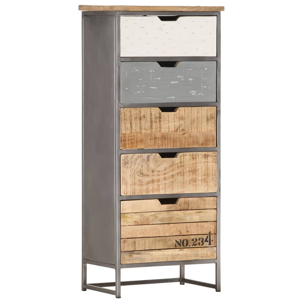 Armoire à tiroirs 45x30x105 cm Bois de manguier massif - XIOS
