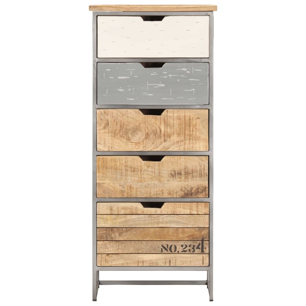 Armoire à tiroirs 45x30x105 cm Bois de manguier massif - XIOS