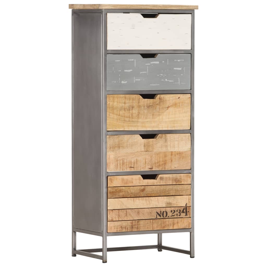 Armoire à tiroirs 45x30x105 cm Bois de manguier massif - XIOS