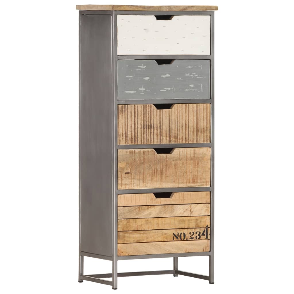 Armoire à tiroirs 45x30x105 cm Bois de manguier massif - XIOS