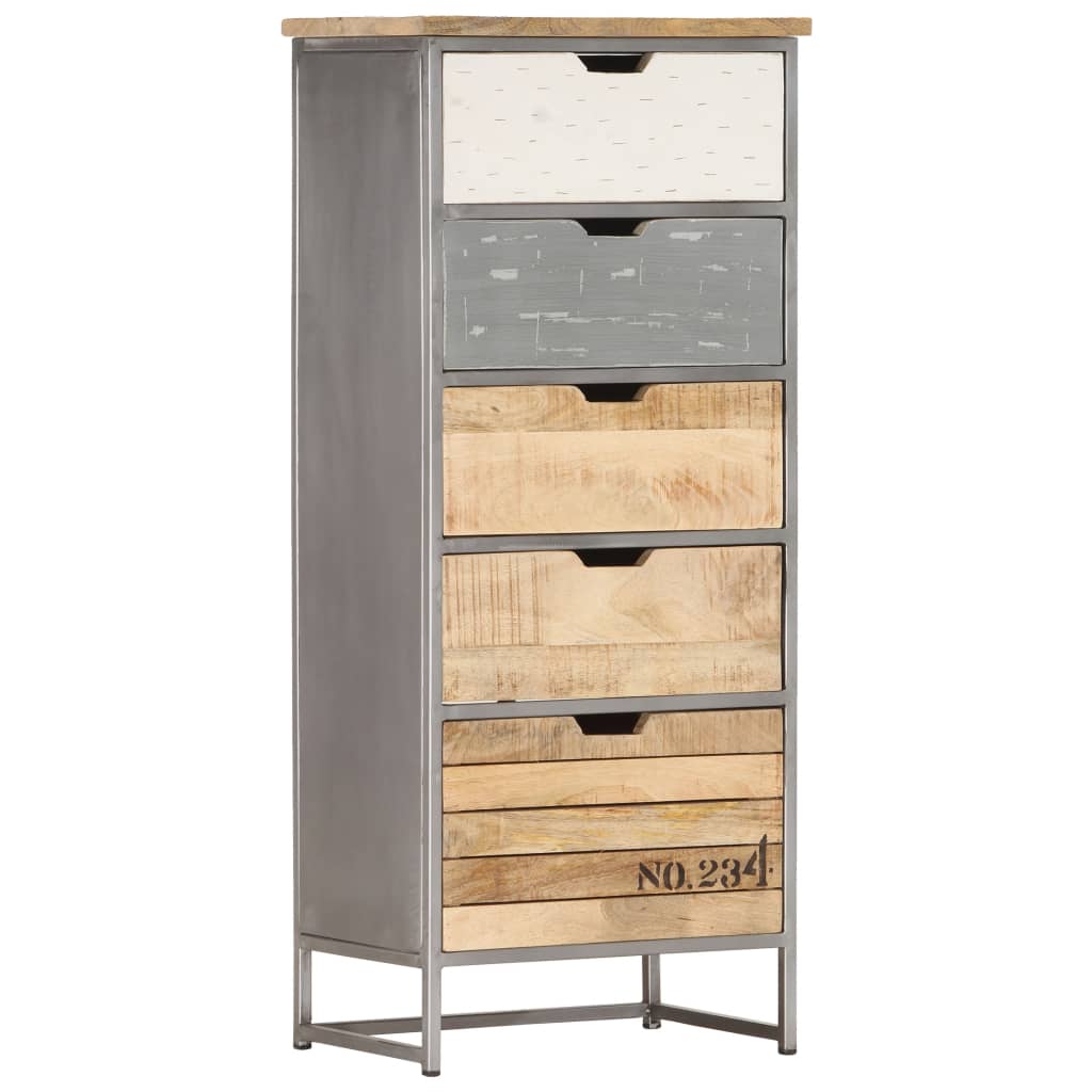 Armoire à tiroirs 45x30x105 cm Bois de manguier massif - XIOS