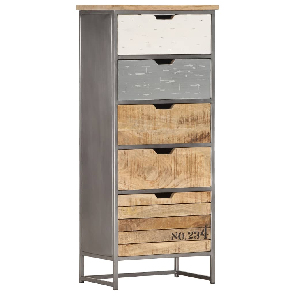 Armoire à tiroirs 45x30x105 cm Bois de manguier massif - XIOS