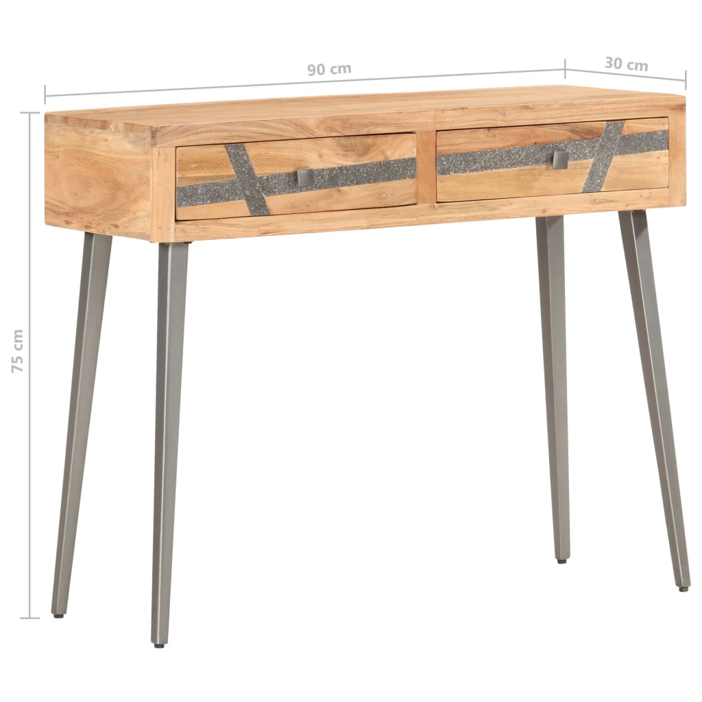 Table console 90 x 30 x 75 cm Bois d'acacia massif - XIOS