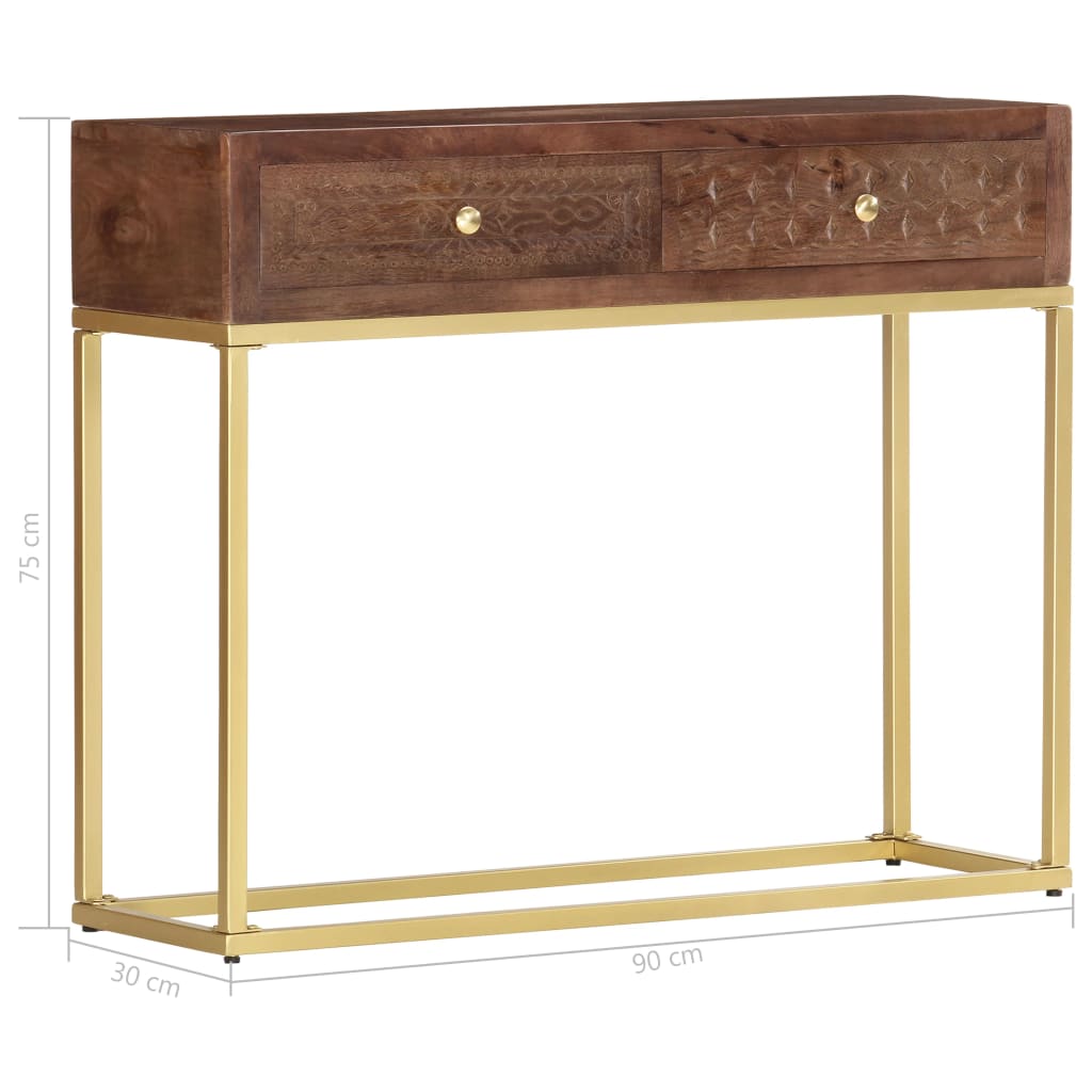 Table console 90 x 30 x 75 cm Bois de manguier massif - XIOS
