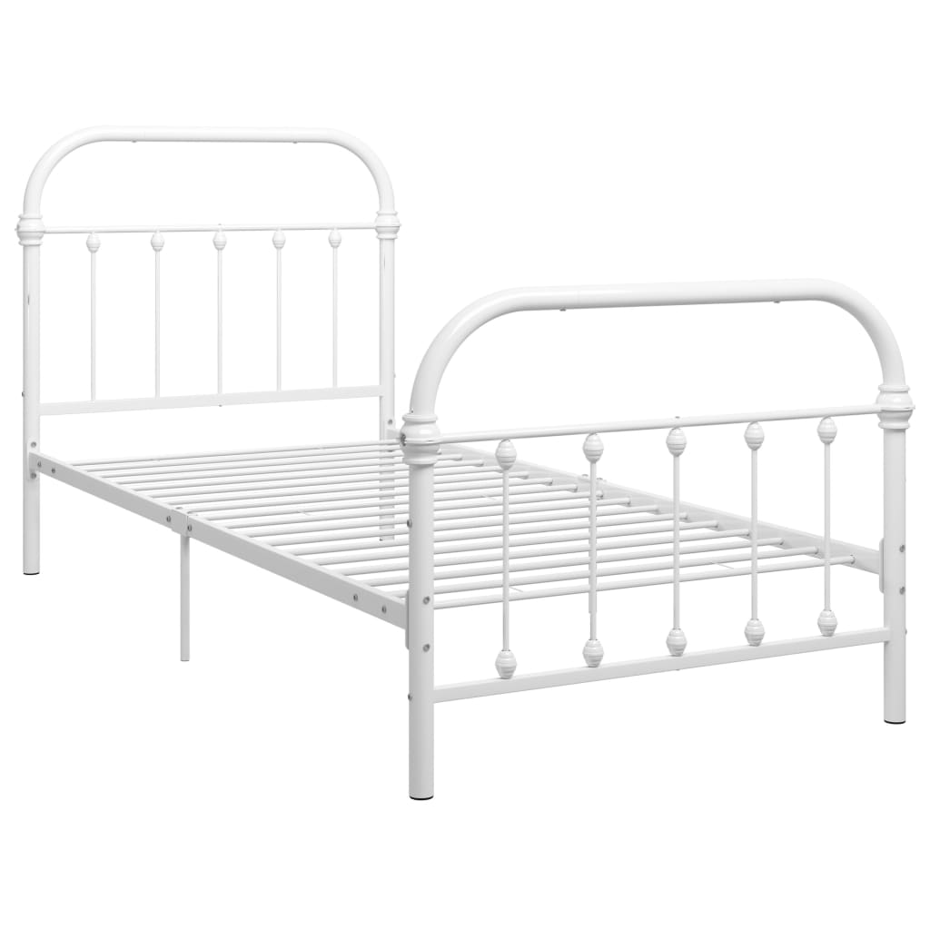 Cadre de lit sans matelas blanc métal 90x200 cm - XIOS