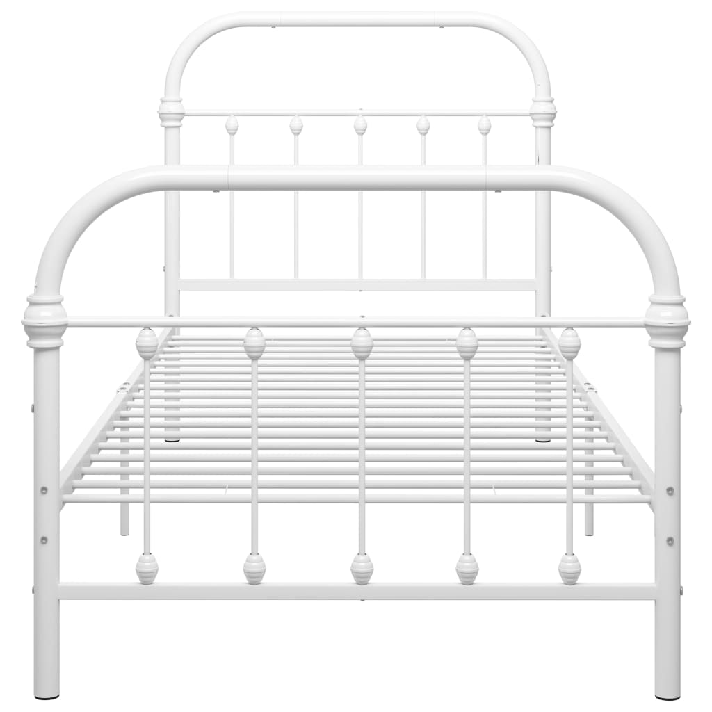 Cadre de lit sans matelas blanc métal 90x200 cm - XIOS