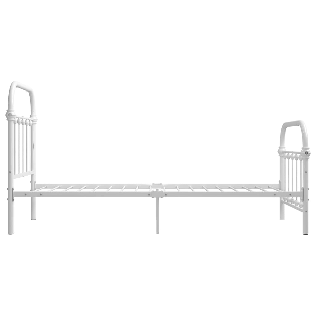 Cadre de lit sans matelas blanc métal 90x200 cm - XIOS