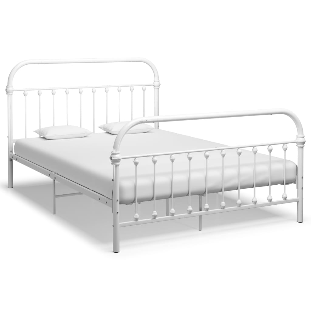 Cadre de lit sans matelas blanc métal 140x200 cm - XIOS