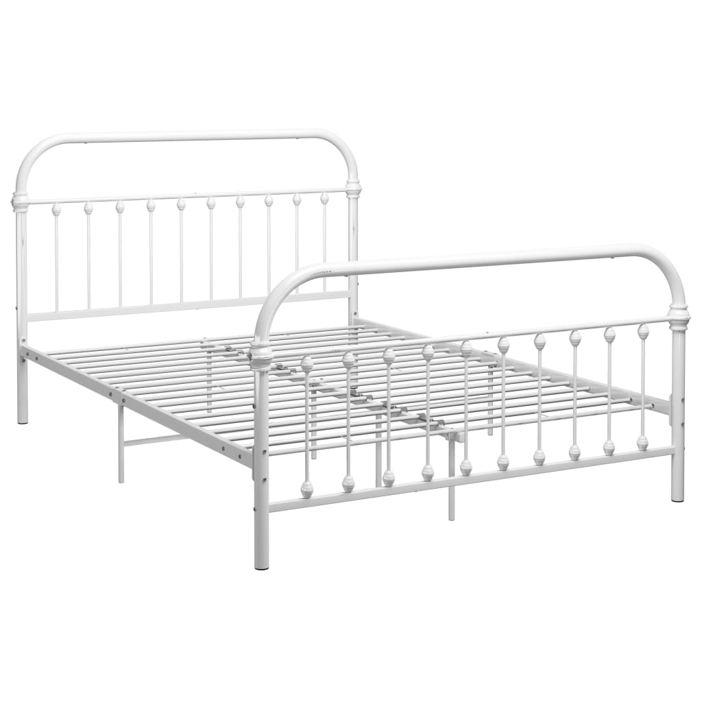 Cadre de lit sans matelas blanc métal 140x200 cm - XIOS