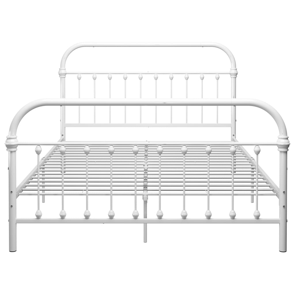 Cadre de lit sans matelas blanc métal 140x200 cm - XIOS