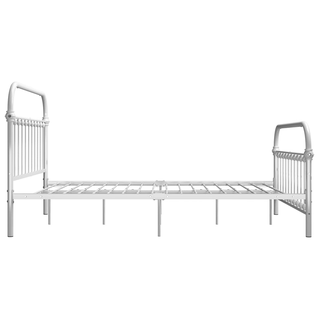 Cadre de lit sans matelas blanc métal 140x200 cm - XIOS