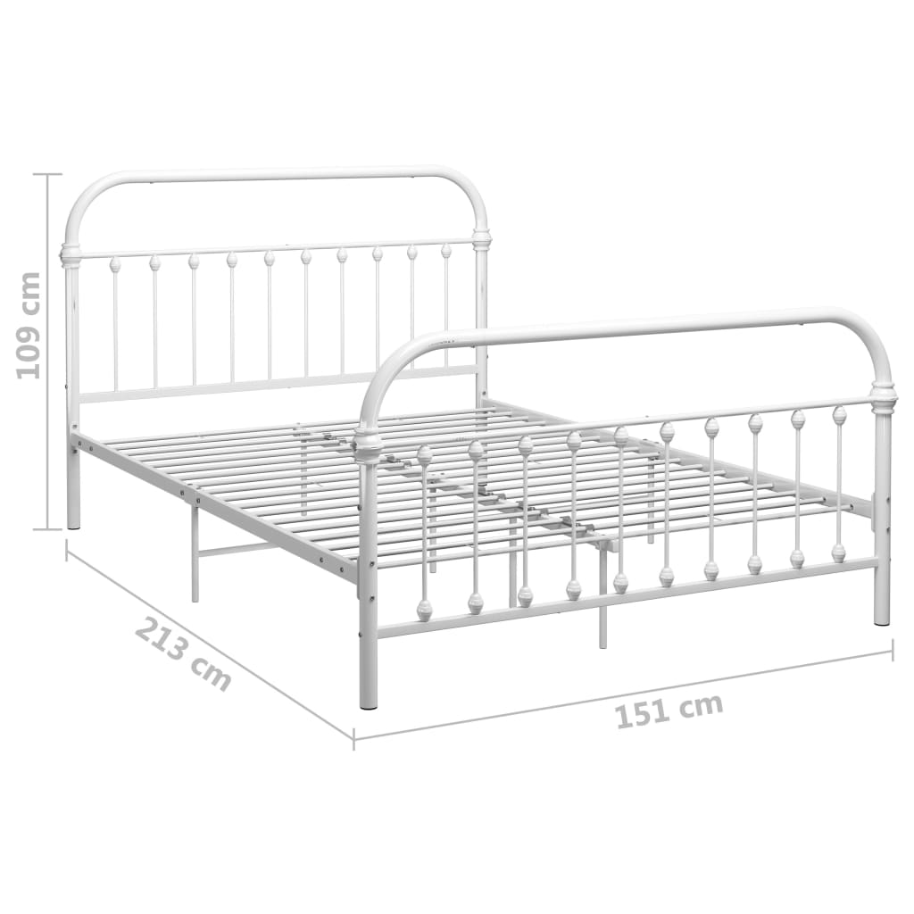 Cadre de lit sans matelas blanc métal 140x200 cm - XIOS