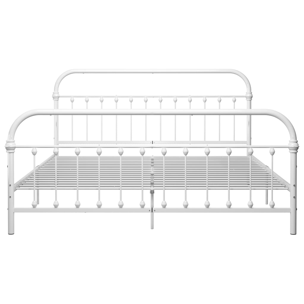 Cadre de lit sans matelas et tête de lit blanc 180x200 cm métal - XIOS