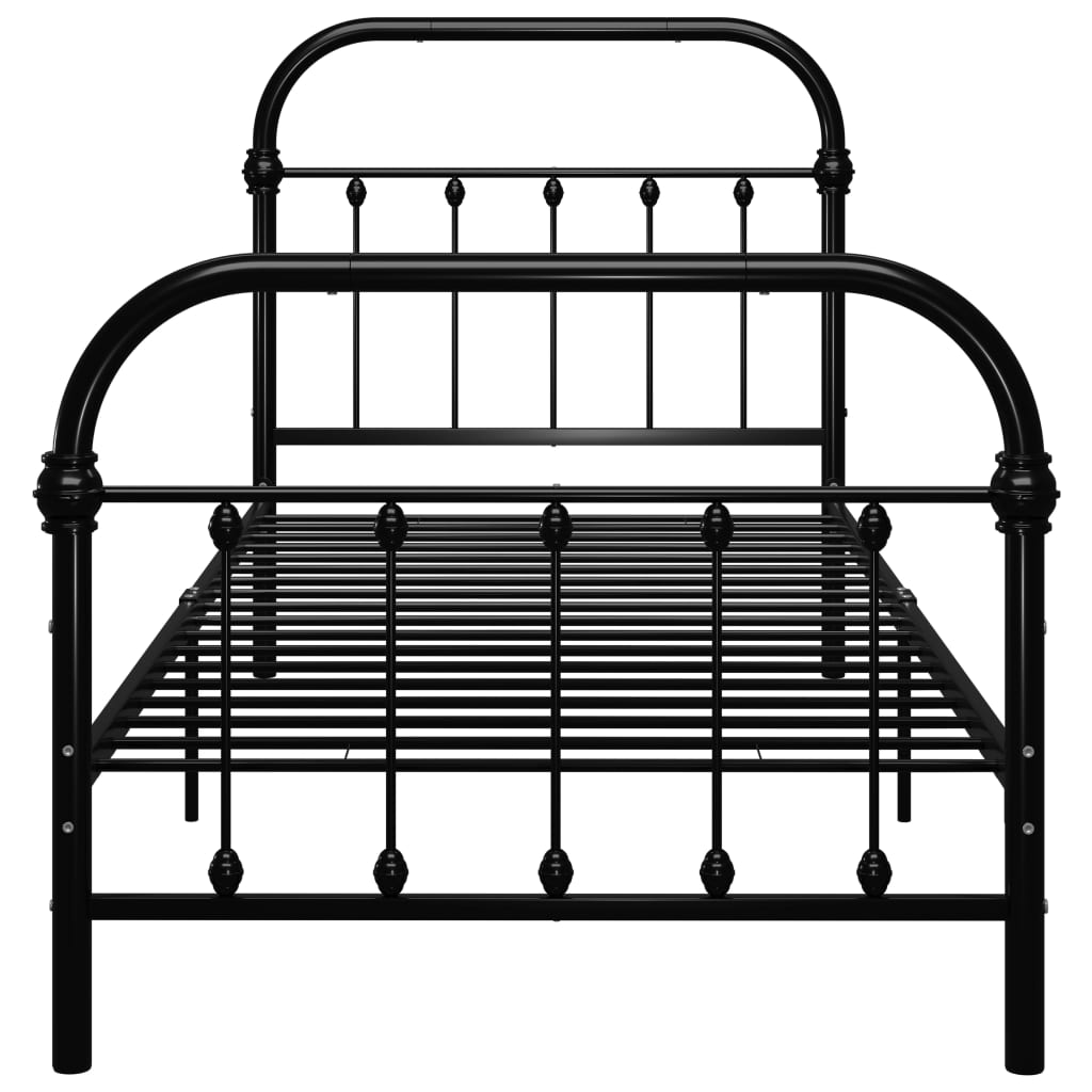 Cadre de lit sans matelas noir métal 90x200 cm - XIOS