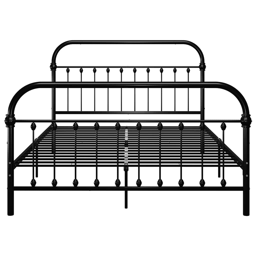 Cadre de lit sans matelas et tête de lit noir 160x200 cm métal - XIOS