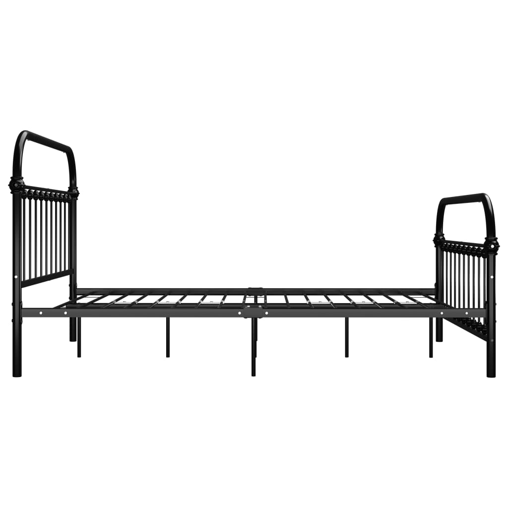 Cadre de lit sans matelas et tête de lit noir 160x200 cm métal - XIOS