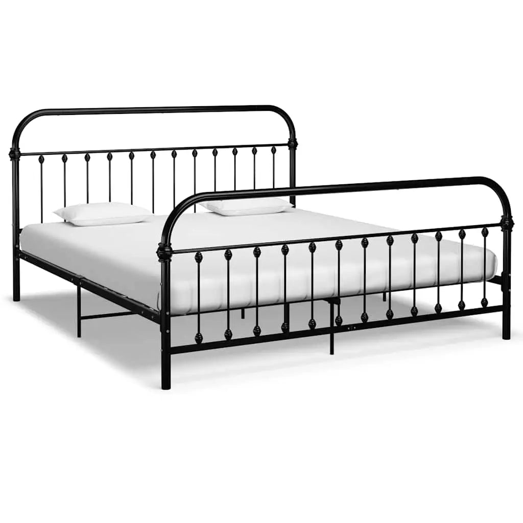 Cadre de lit sans matelas avec tête de lit noir 180x200 cm - XIOS