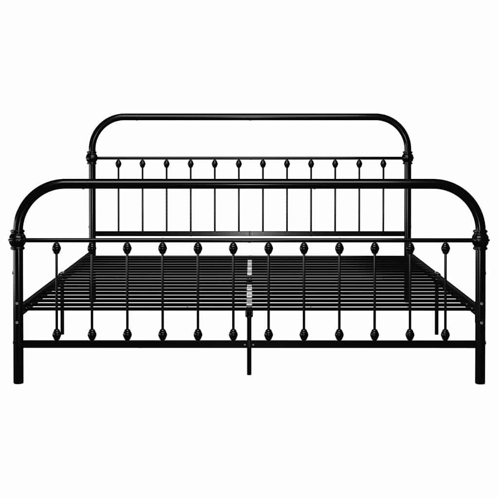 Cadre de lit sans matelas avec tête de lit noir 180x200 cm - XIOS
