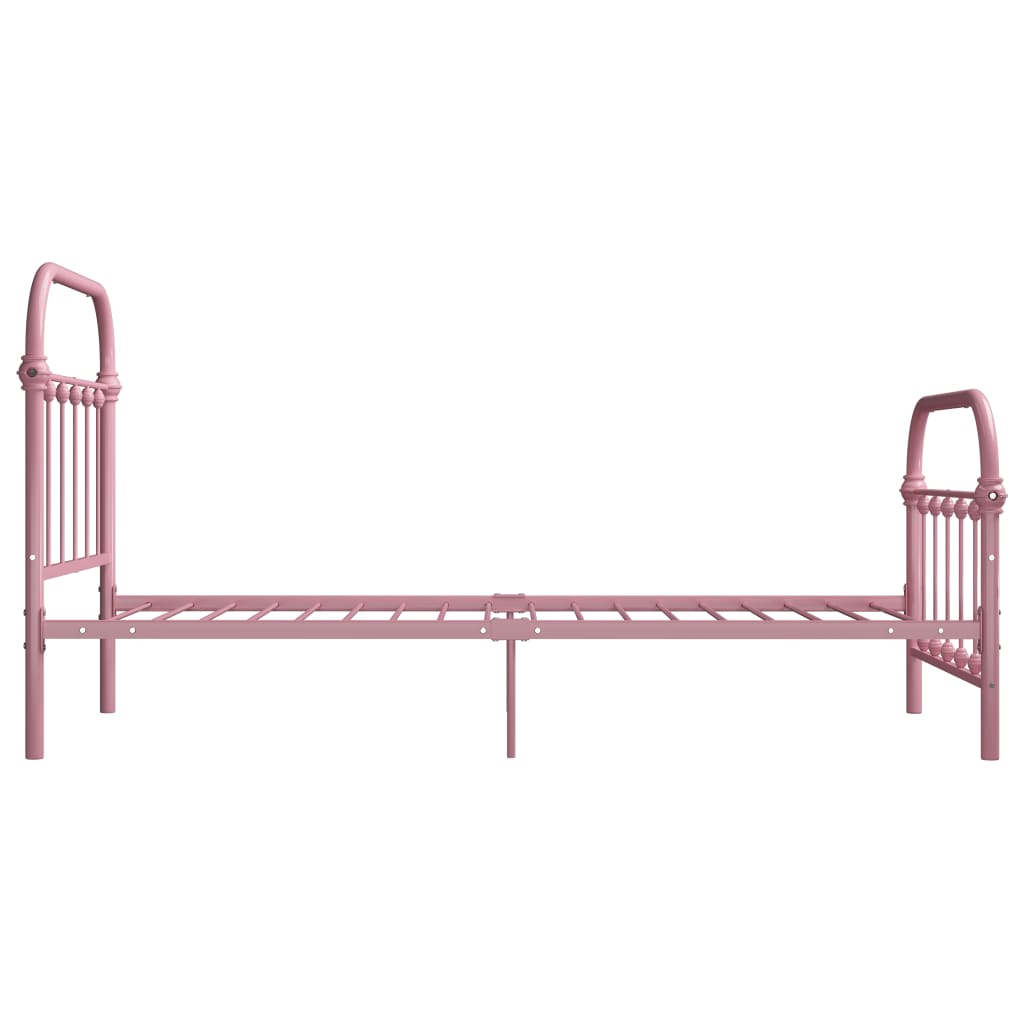 Cadre de lit sans matelas rose métal 90x200 cm - XIOS