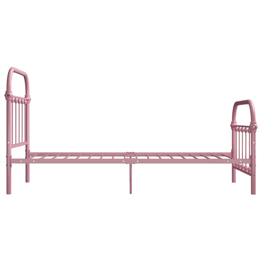 Cadre de lit sans matelas rose métal 100x200 cm - XIOS