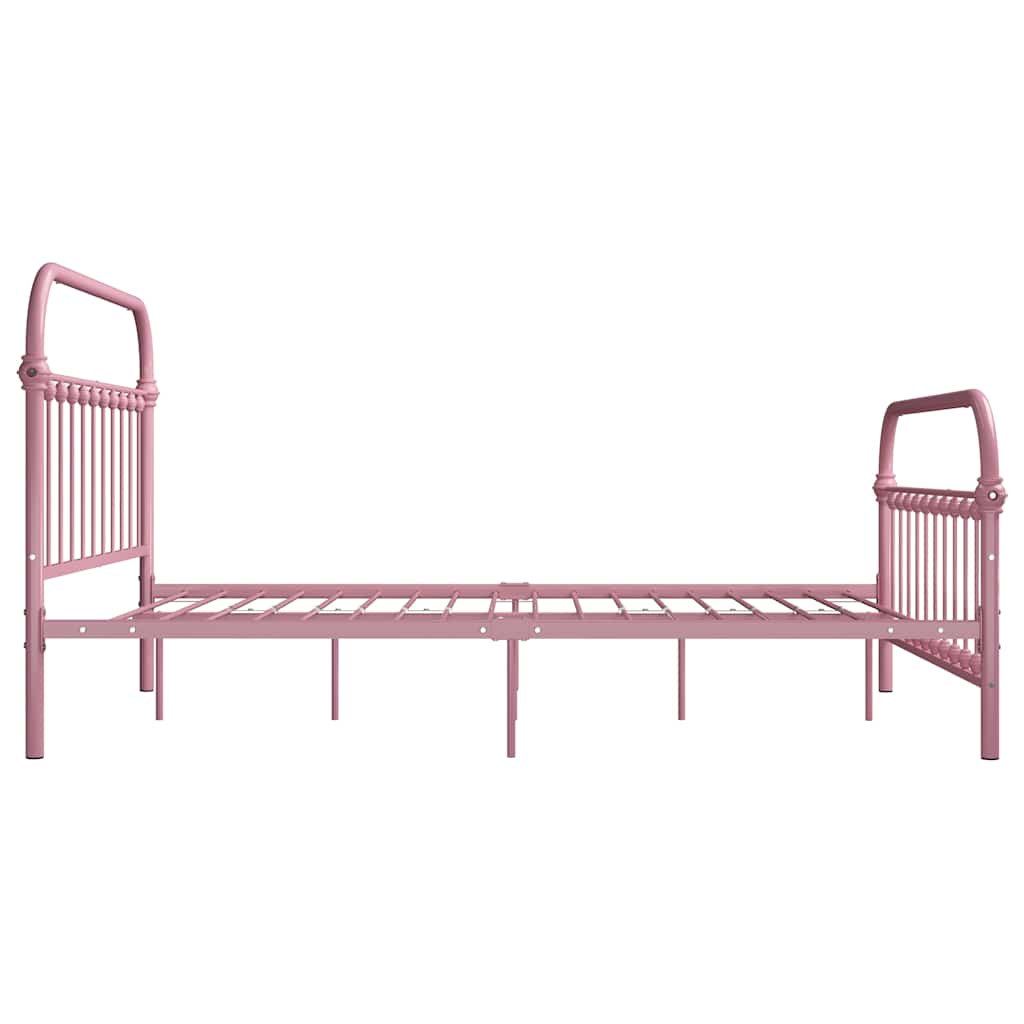 Cadre de lit sans matelas rose métal 120x200 cm - XIOS