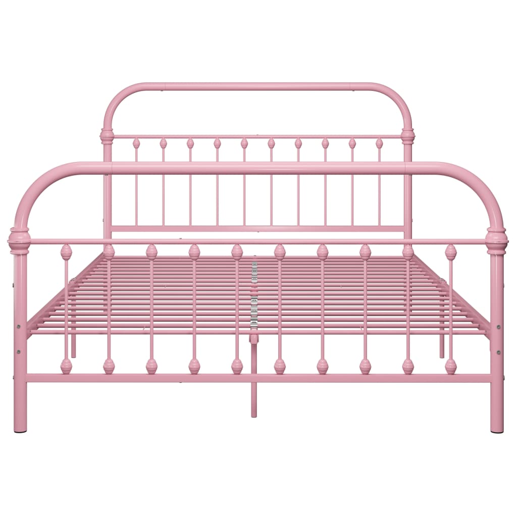 Cadre de lit sans matelas rose métal 140x200 cm - XIOS