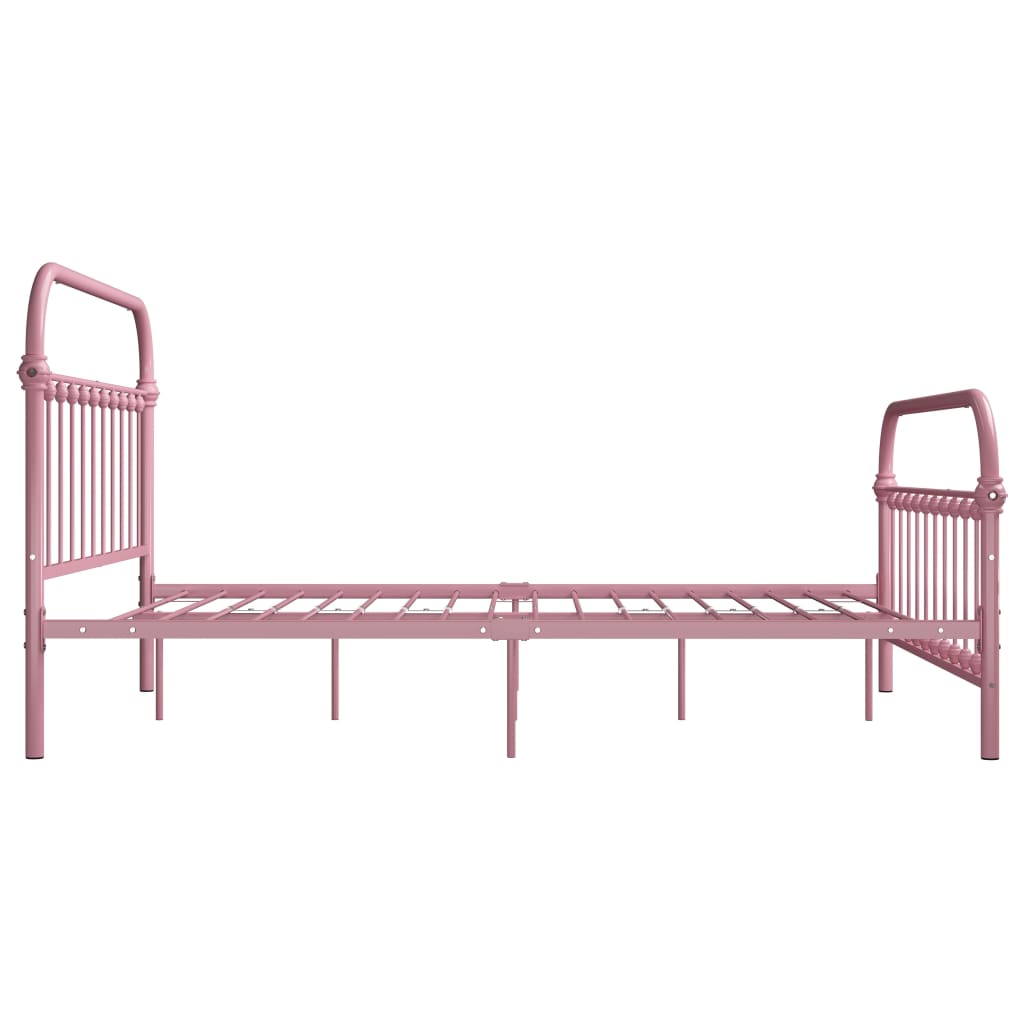 Cadre de lit sans matelas rose métal 140x200 cm - XIOS