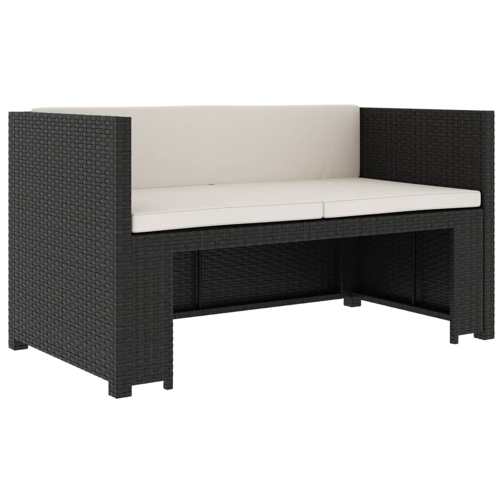 Salon de jardin 5 pcs avec coussins Résine tressée Noir - XIOS