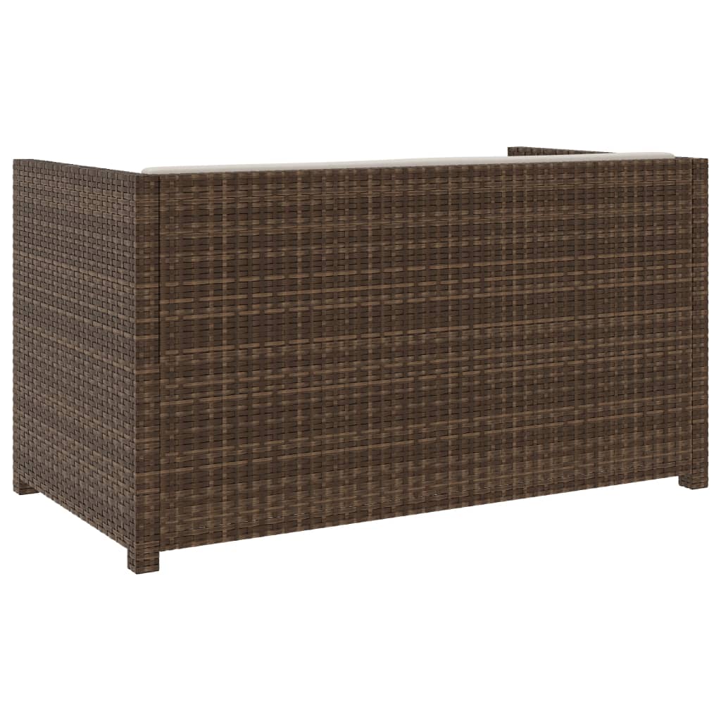 Salon de jardin 5 pcs avec coussins Résine tressée Marron - XIOS