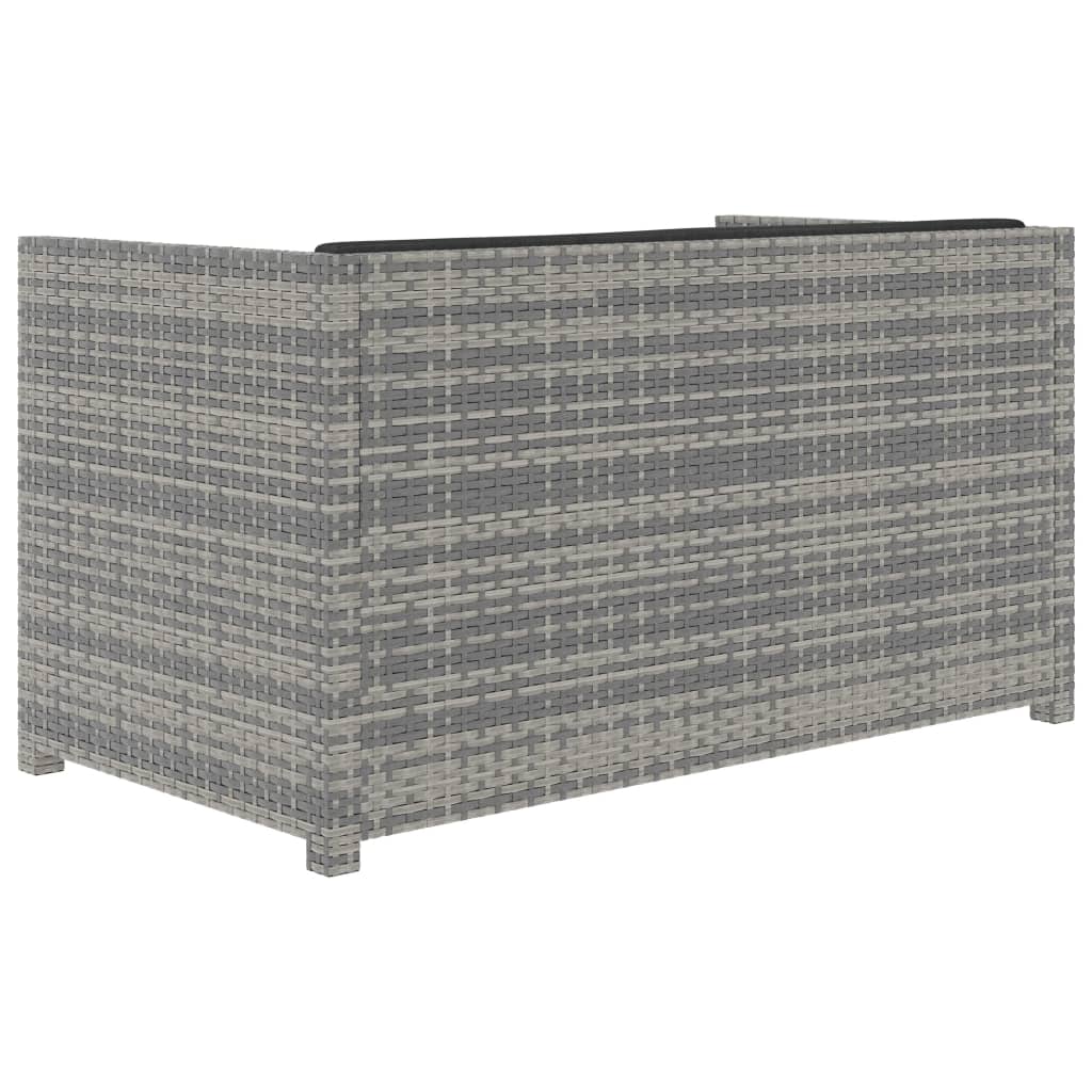 Salon de jardin 5 pcs avec coussins résine tressée gris - XIOS
