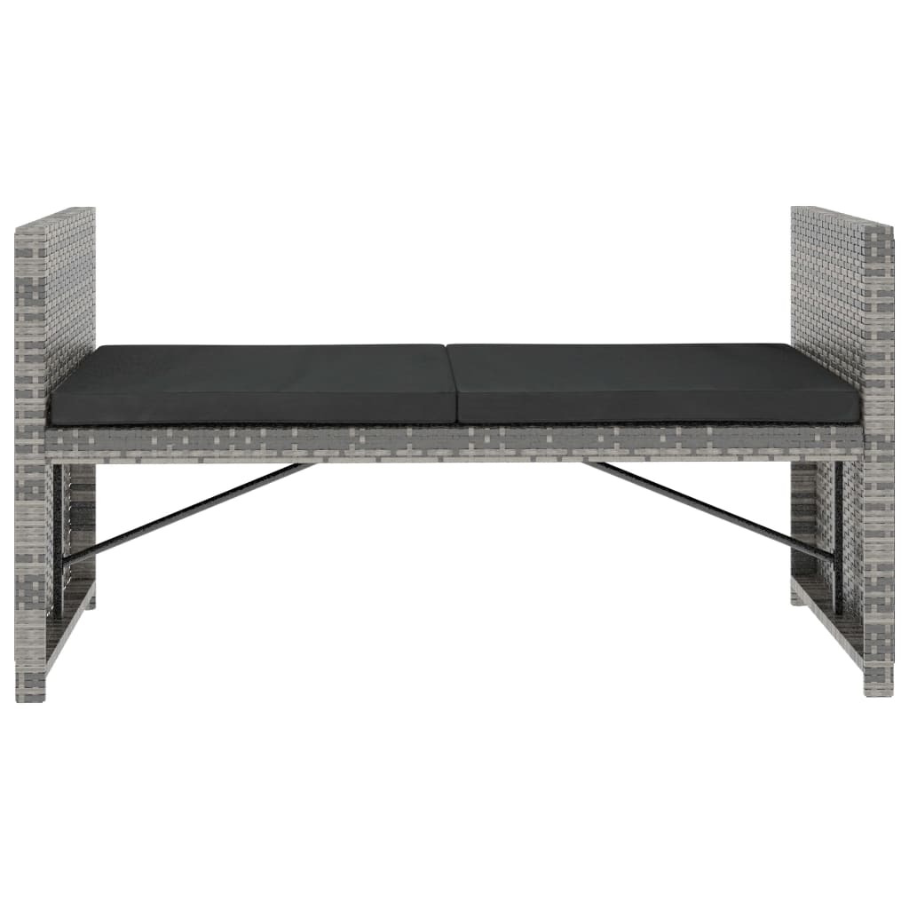 Salon de jardin 5 pcs avec coussins résine tressée gris - XIOS