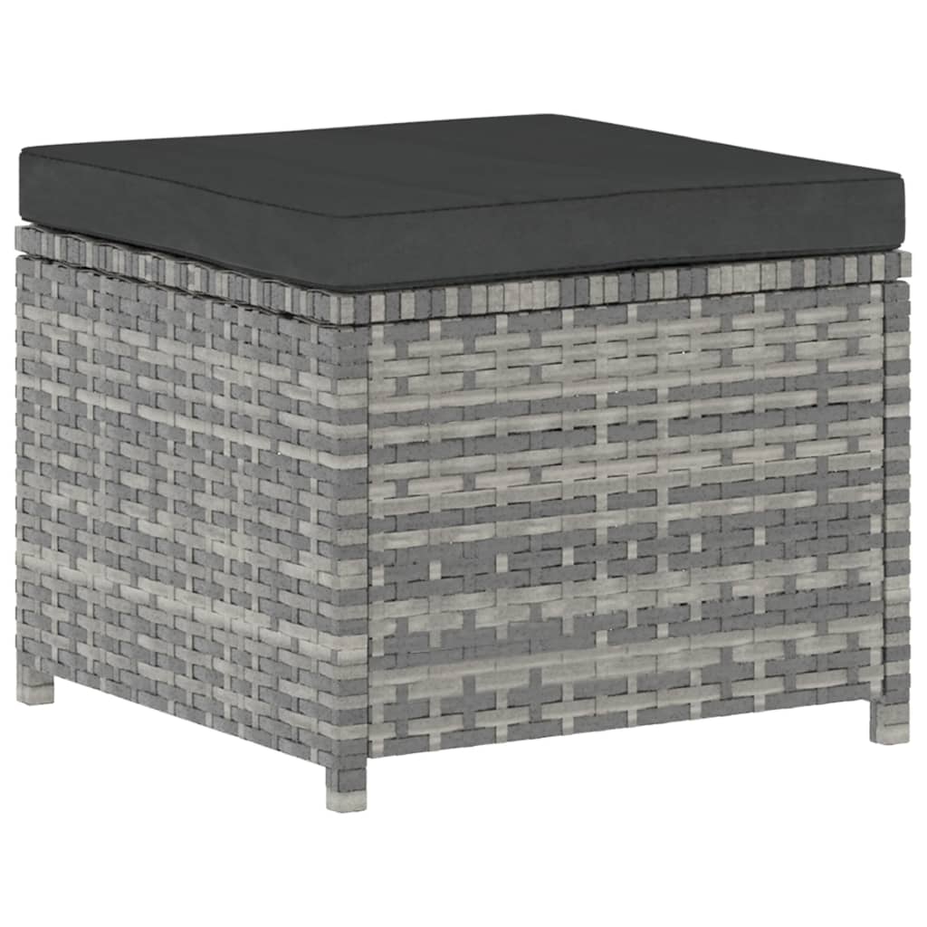 Salon de jardin 5 pcs avec coussins résine tressée gris - XIOS