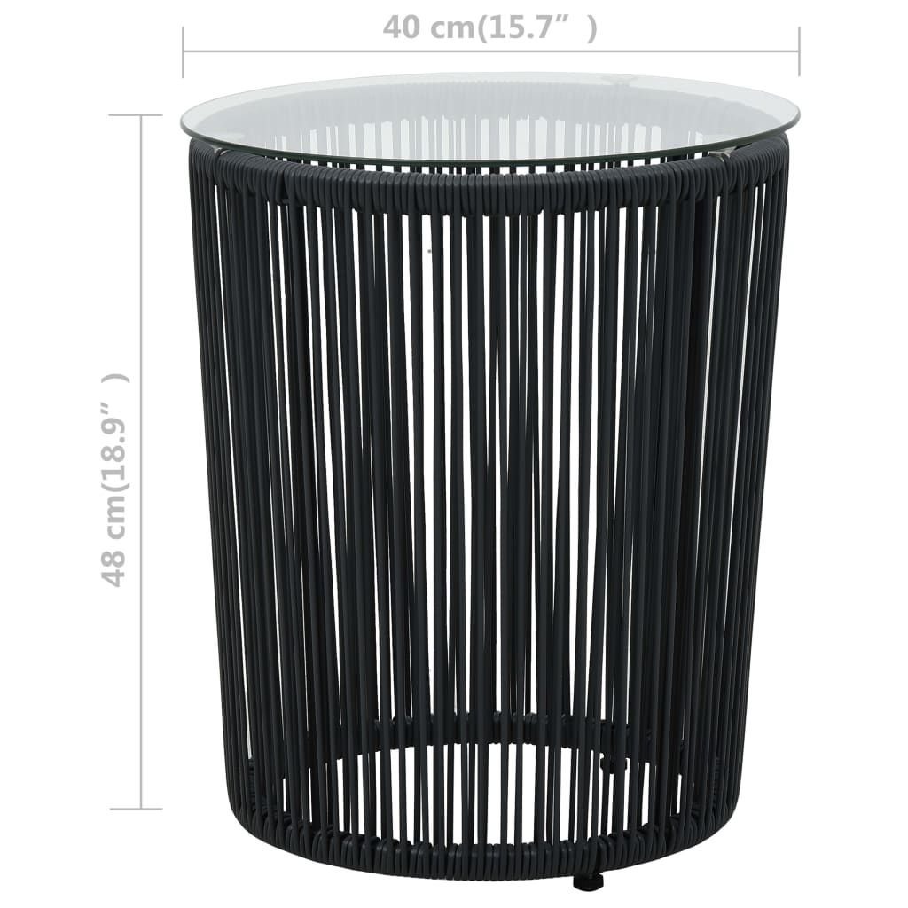 Ensemble de bistro 3 pcs avec coussins Rotin PE Noir - XIOS