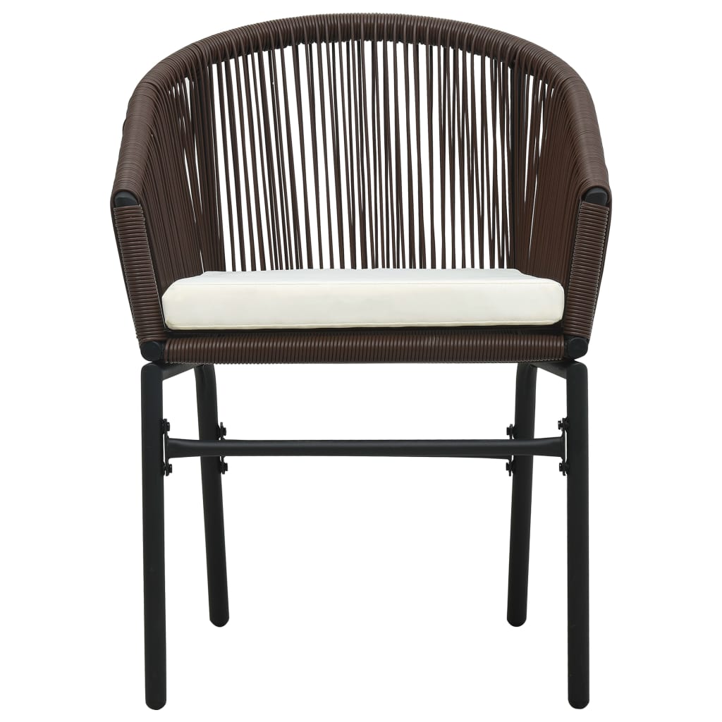 Ensemble de bistro 3 pcs avec coussins Rotin PE Marron - XIOS