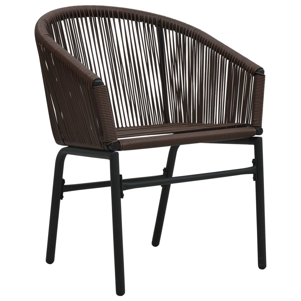 Ensemble de bistro 3 pcs avec coussins Rotin PE Marron - XIOS