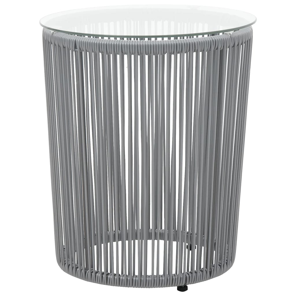 Ensemble de bistro 3 pcs avec coussins Rotin PE Gris - XIOS