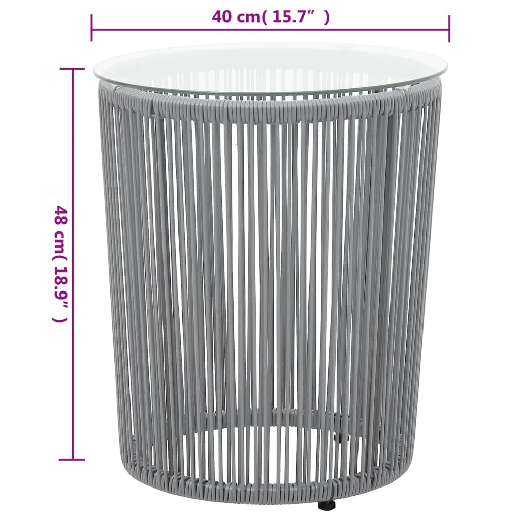 Ensemble de bistro 3 pcs avec coussins Rotin PE Gris - XIOS