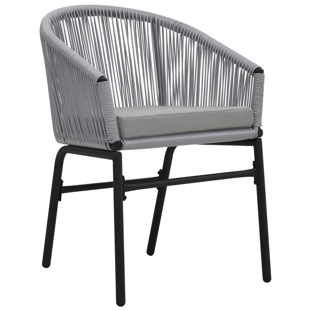 Ensemble de bistro 3 pcs avec coussins Rotin PE Gris - XIOS